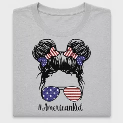 American Kid Messy Bun DTF Transfer