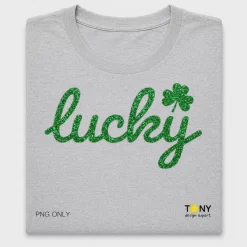 Lucky Glitter Script DTF Transfer
