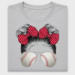 Baseball Girl Space Buns DTF Transfer for Shirts