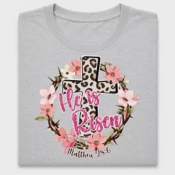 He Is Risen Leopard Cross DTF Transfer