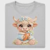 Cute Highland Cow Floral DTF Transfer