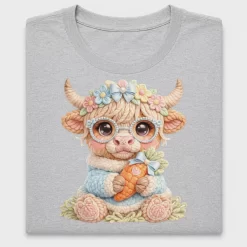 Cute Highland Cow Floral DTF Transfer