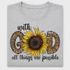 With God All Things Are Possible Sunflower DTF Transfer