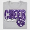 Cheer Grandma Purple Sequin DTF Transfer