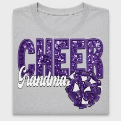 Cheer Grandma Purple Sequin DTF Transfer