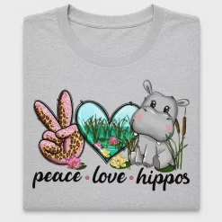 Peace Love Hippos DTF Transfer