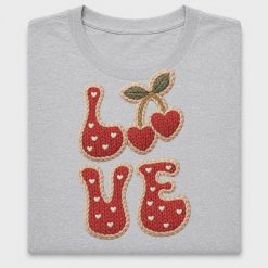 Faux Crochet Cherry Love DTF Transfer