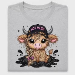 Hot Mess Highland Cow DTF Transfer