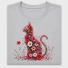 Floral Cat DTF Transfer Design