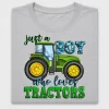 Just a Boy Who Loves Tractors DTF Transfer