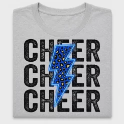 Cheer Leopard Lightning Bolt DTF Transfer