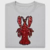 Red Sequin Crawfish DTF Transfer