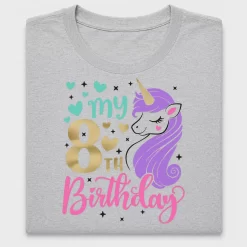 Unicorn 8th Birthday DTF Transfer