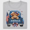 Patriotic Highland Cow DTF Transfer