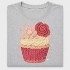 Floral Yarn Cupcake DTF Transfer