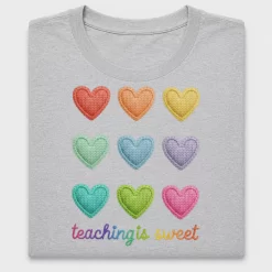 Teacher Rainbow Hearts DTF Transfer