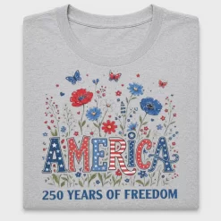 America 250 Patriotic Floral DTF Transfer