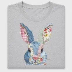 Patchwork Bunny Head DTF Transfer