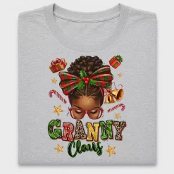 Granny Claus Afro Bun Christmas DTF Transfer