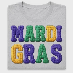 Mardi Gras Beaded Text DTF Transfer