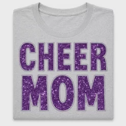 Cheer Mom Purple Sparkle DTF Transfer