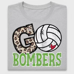 Go Bombers Leopard Volleyball DTF Transfer