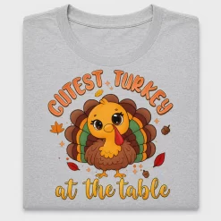 Cutest Turkey at the Table DTF Transfer