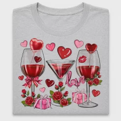 Valentine Wine Glass DTF Transfer