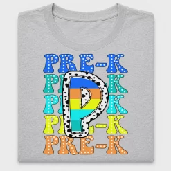 Pre-K Stacked Rainbow DTF Transfer