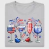 Fourth of July Wine Glasses DTF Transfer