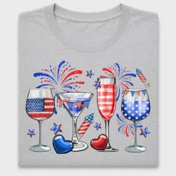 Fourth of July Wine Glasses DTF Transfer