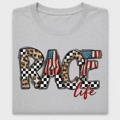 Race Life Leopard American Flag DTF Transfer