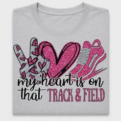 Track and Field Heart DTF Transfer