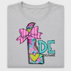 Colorful Delaware State Floral DTF Transfer