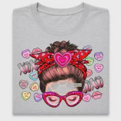 Valentine Messy Bun DTF Transfer