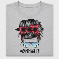 Camping Life Messy Bun DTF Transfer