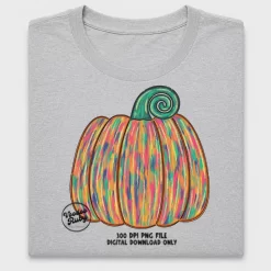 Colorful Rainbow Pumpkin DTF Transfer