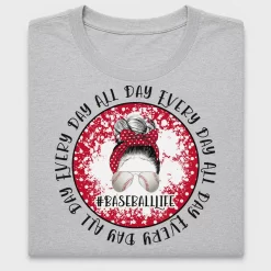Baseball Life Mom Hair Bun DTF Transfer for Shirts