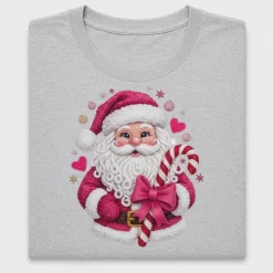 Pink Crochet Santa DTF Transfer