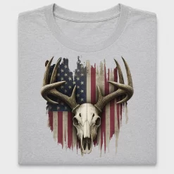 Rustic Deer Skull American Flag DTF Transfer