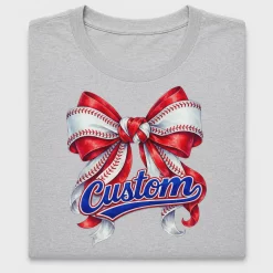 Baseball Bow Custom Name DTF Transfer