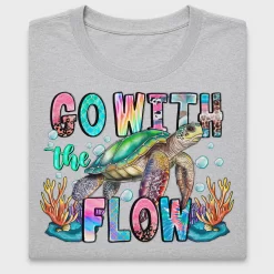 Go With The Flow Sea Turtle DTF Transfer