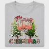 Merry Christmas Flamingo DTF Transfer