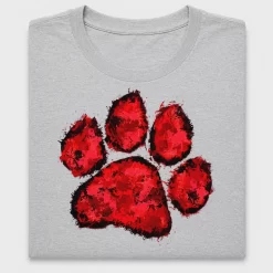 Distressed Red Paw Print DTF Transfer