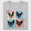 Patriotic Floral Chicken DTF Transfer