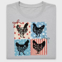 Patriotic Floral Chicken DTF Transfer