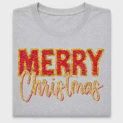 Merry Christmas Faux Chenille DTF Transfer
