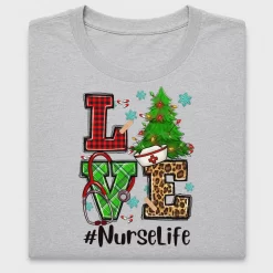 Love Nurse Life Christmas DTF Transfer