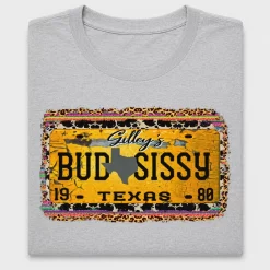 Bud Sissy Texas License Plate DTF Transfer