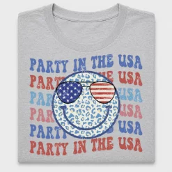 Retro Smiley Face Party In The USA DTF Transfer